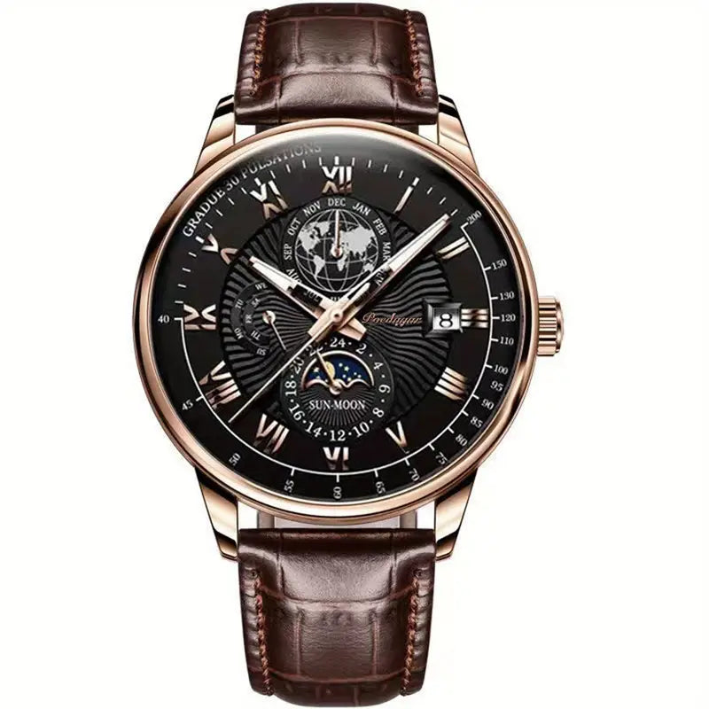 LunaCraft Moon Phase Watch Handcrafted With Moon Phase Display Celestial Craftsmanship For Artful Everyday Style