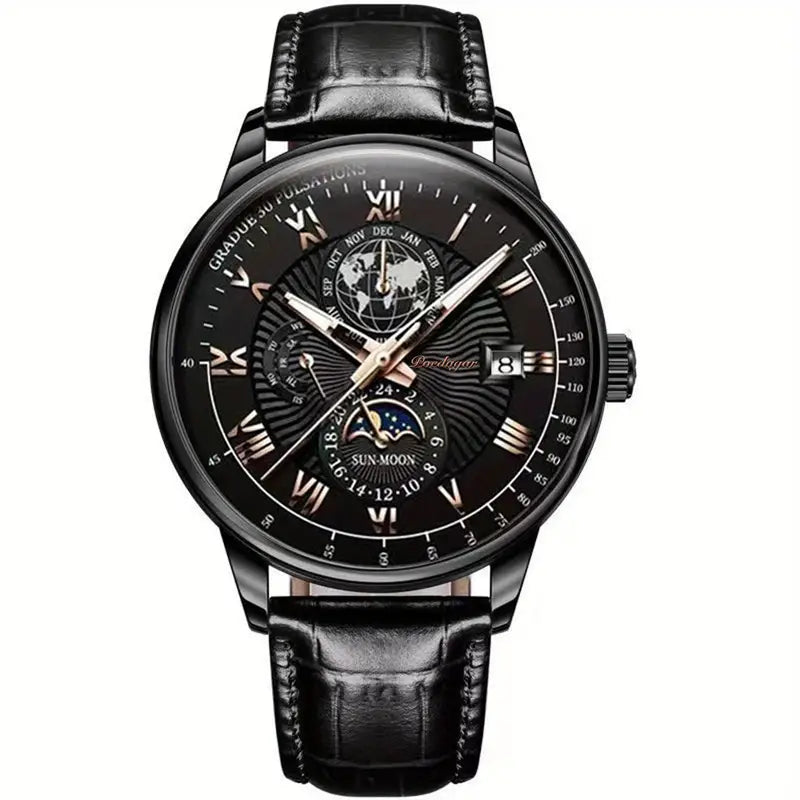 LunaCraft Moon Phase Watch Handcrafted With Moon Phase Display Celestial Craftsmanship For Artful Everyday Style