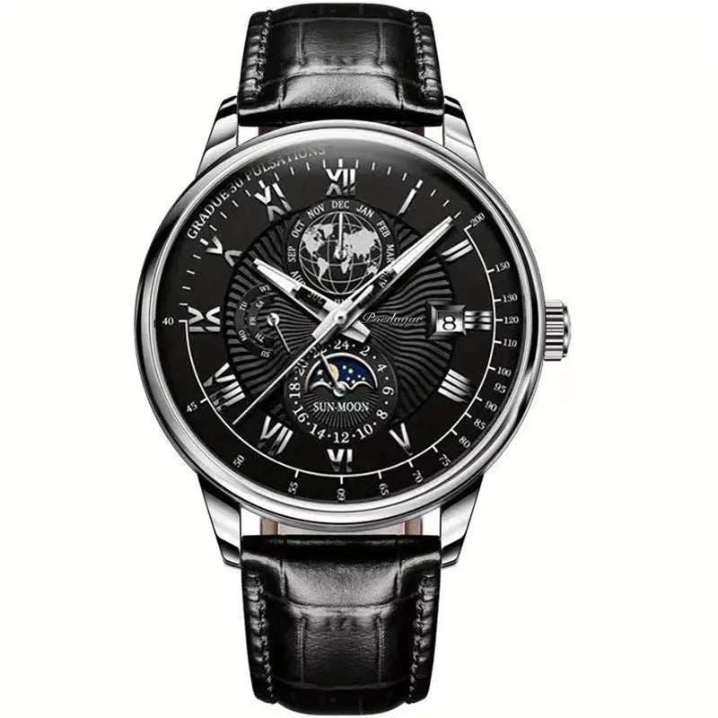 LunaCraft Moon Phase Watch Handcrafted With Moon Phase Display Celestial Craftsmanship For Artful Everyday Style