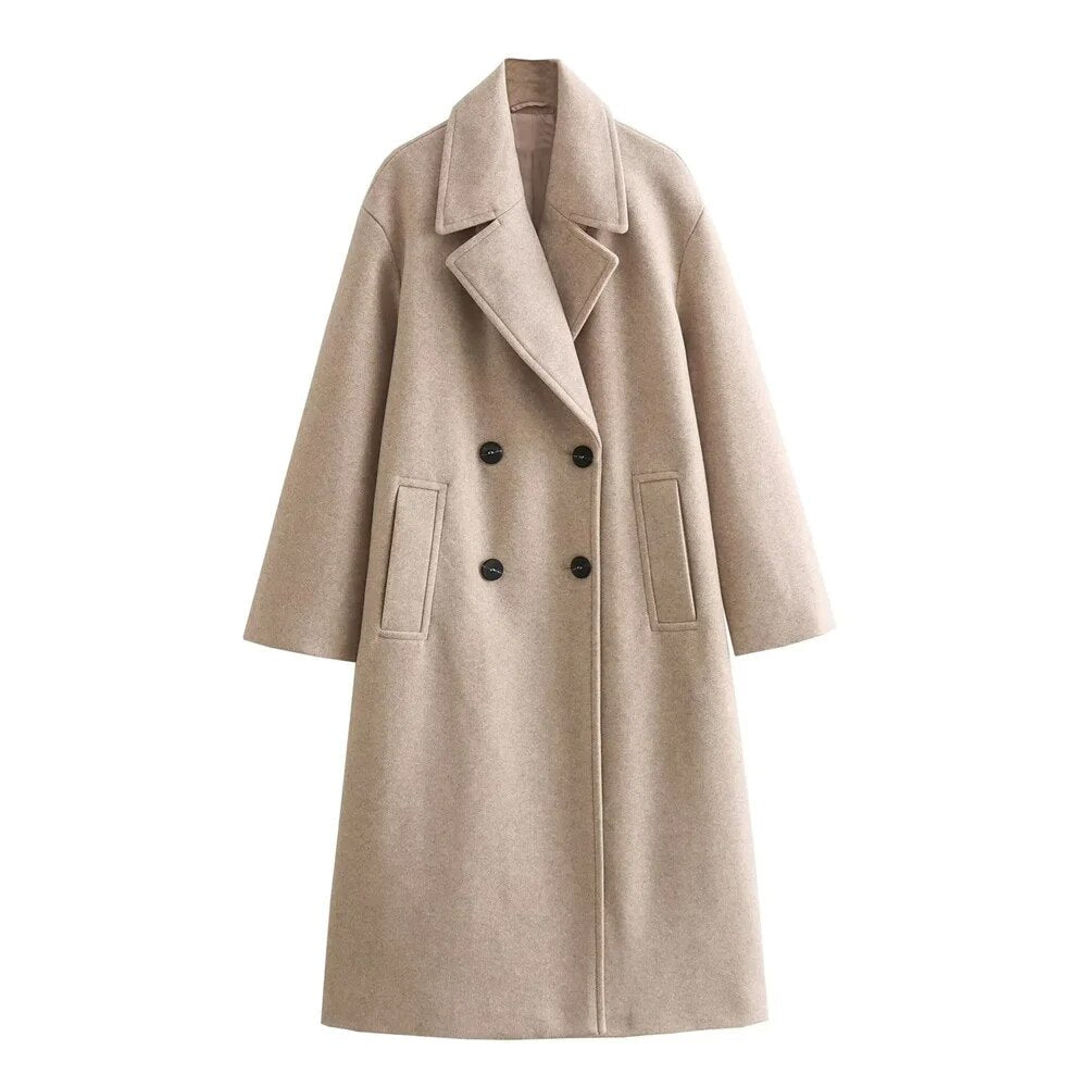 Women's Classic Overcoat with Tailored Fit and Warmth