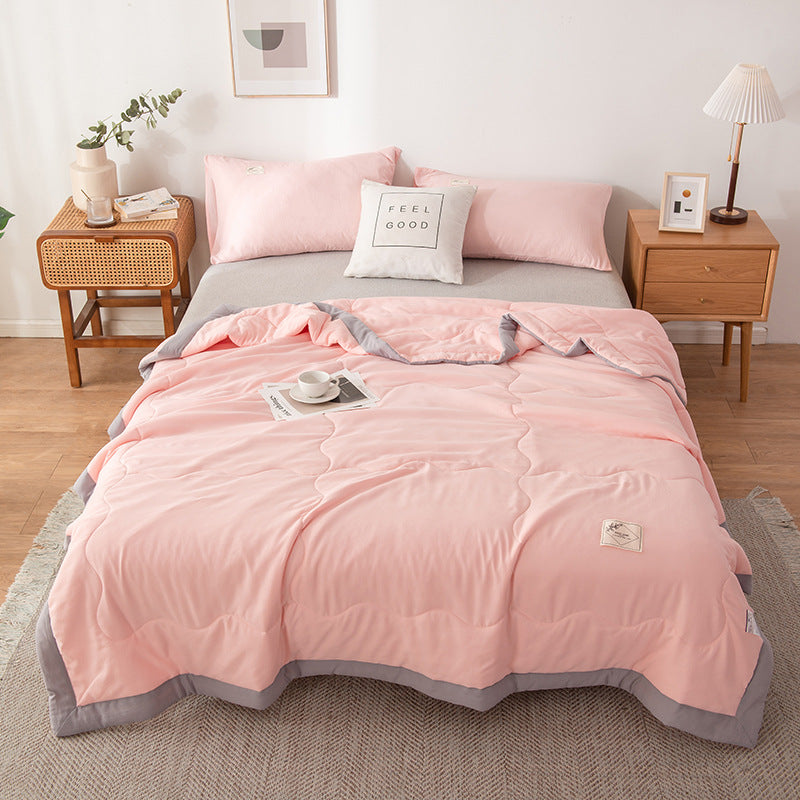 Minimalist Cotton Quilt with Stitched Pattern