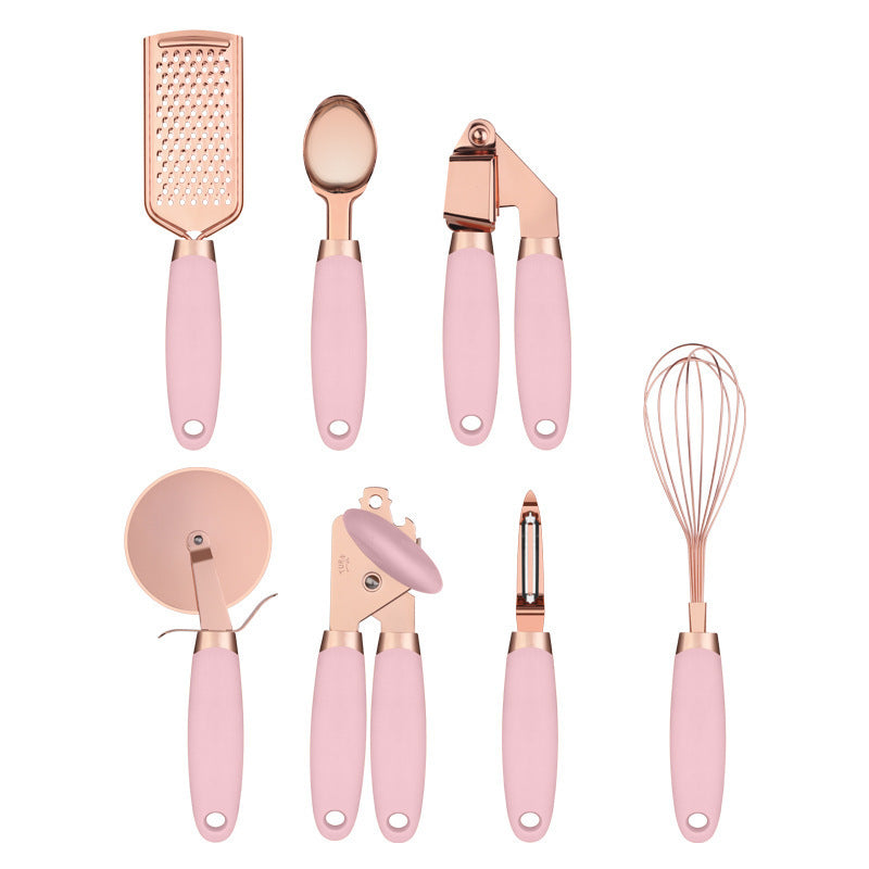 Modern Copper Utensil Set with Ergonomic Handles