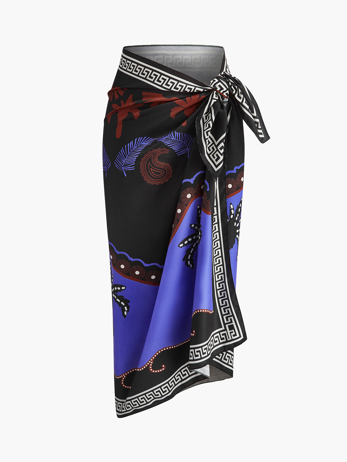 Printed Tie-Waist Sarong Cover-Up - TrendAura