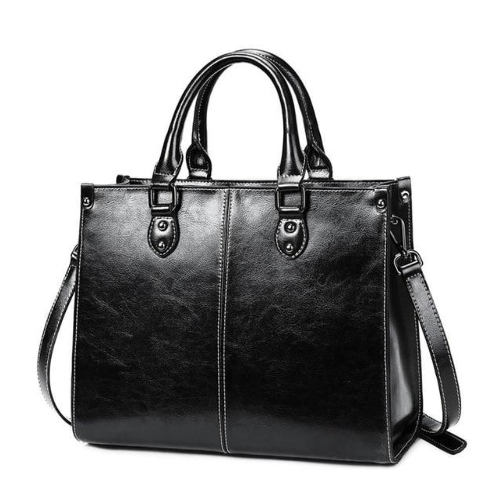 TrendAura Sally Handbag Structured Faux Leather With Top Handles And Removable Shoulder Strap