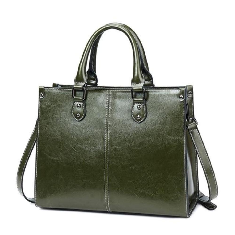 TrendAura Sally Handbag Structured Faux Leather With Top Handles And Removable Shoulder Strap