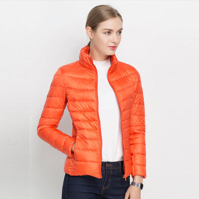 Lightweight Quilted Jacket Navy With High Collar Slim Fit For Unisex Outdoor Warmth And Smooth Zip