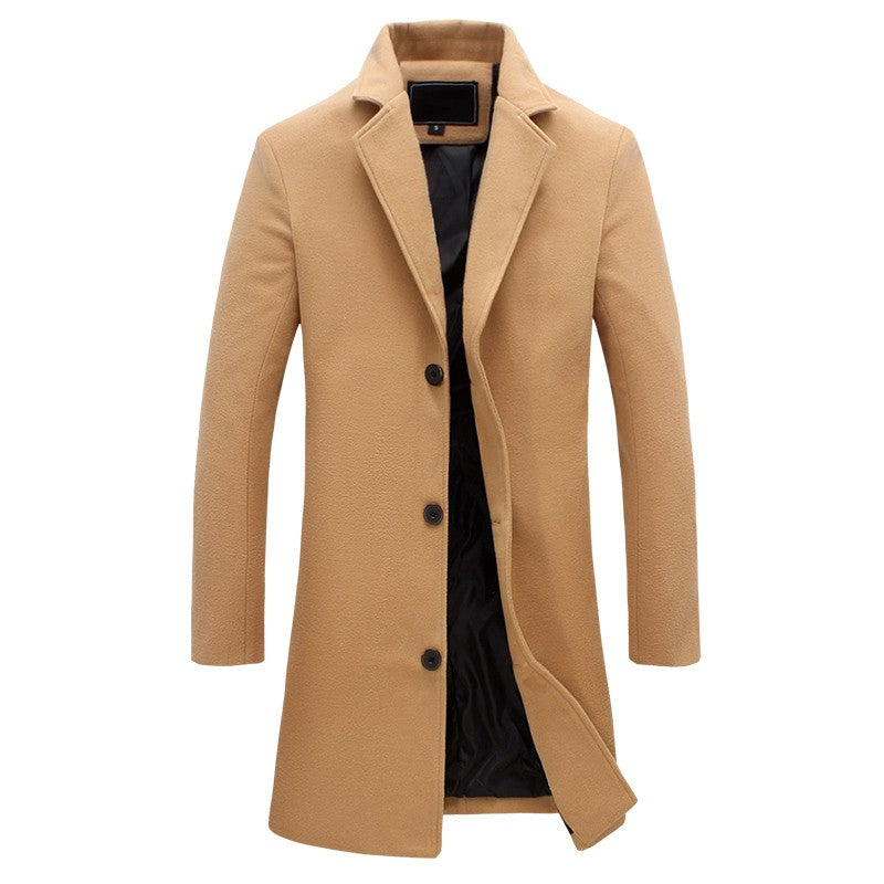 Martin Formal Long Overcoat For Men By TrendAura Elegant Tailored Wool Coat For Business And Evening Wear