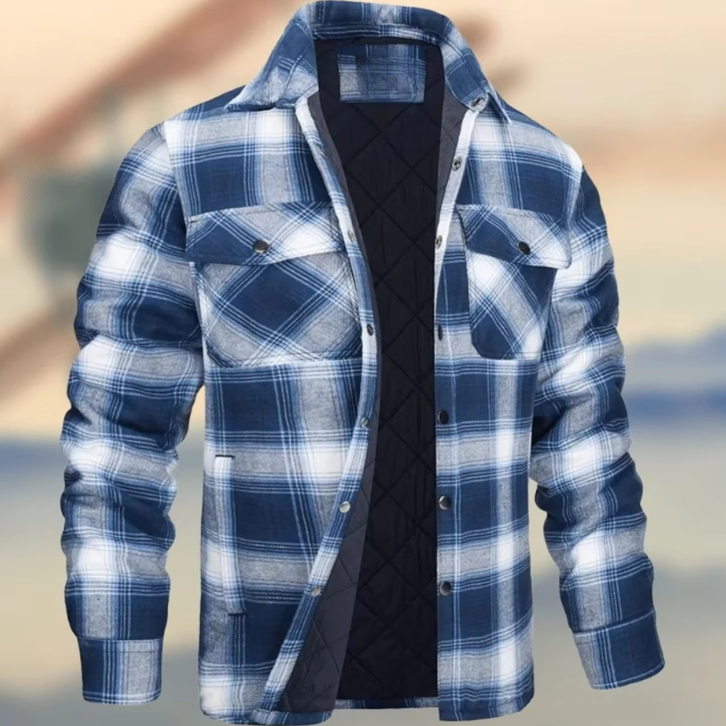 TrendAura Men's Thick Cotton Plaid Jacket Winter Warm Outerwear For Casual And Outdoor Wear