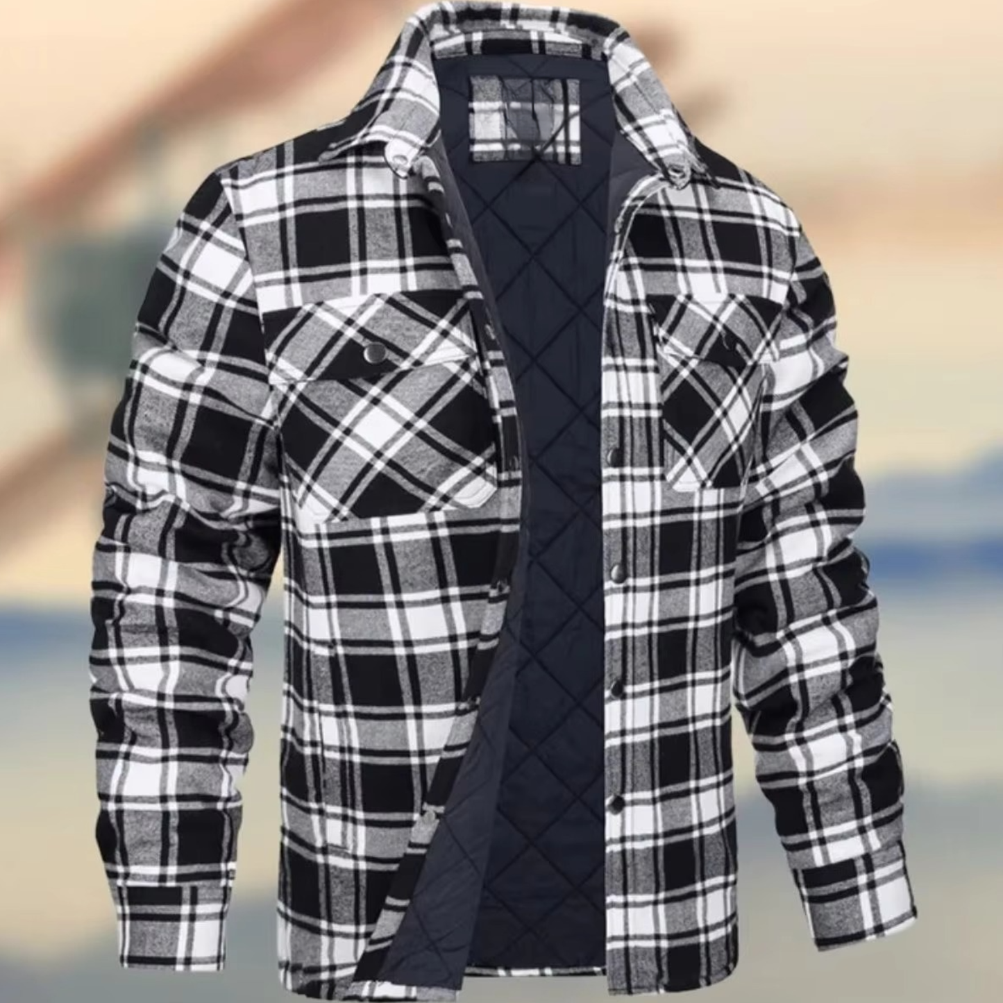 TrendAura Men's Thick Cotton Plaid Jacket Winter Warm Outerwear For Casual And Outdoor Wear
