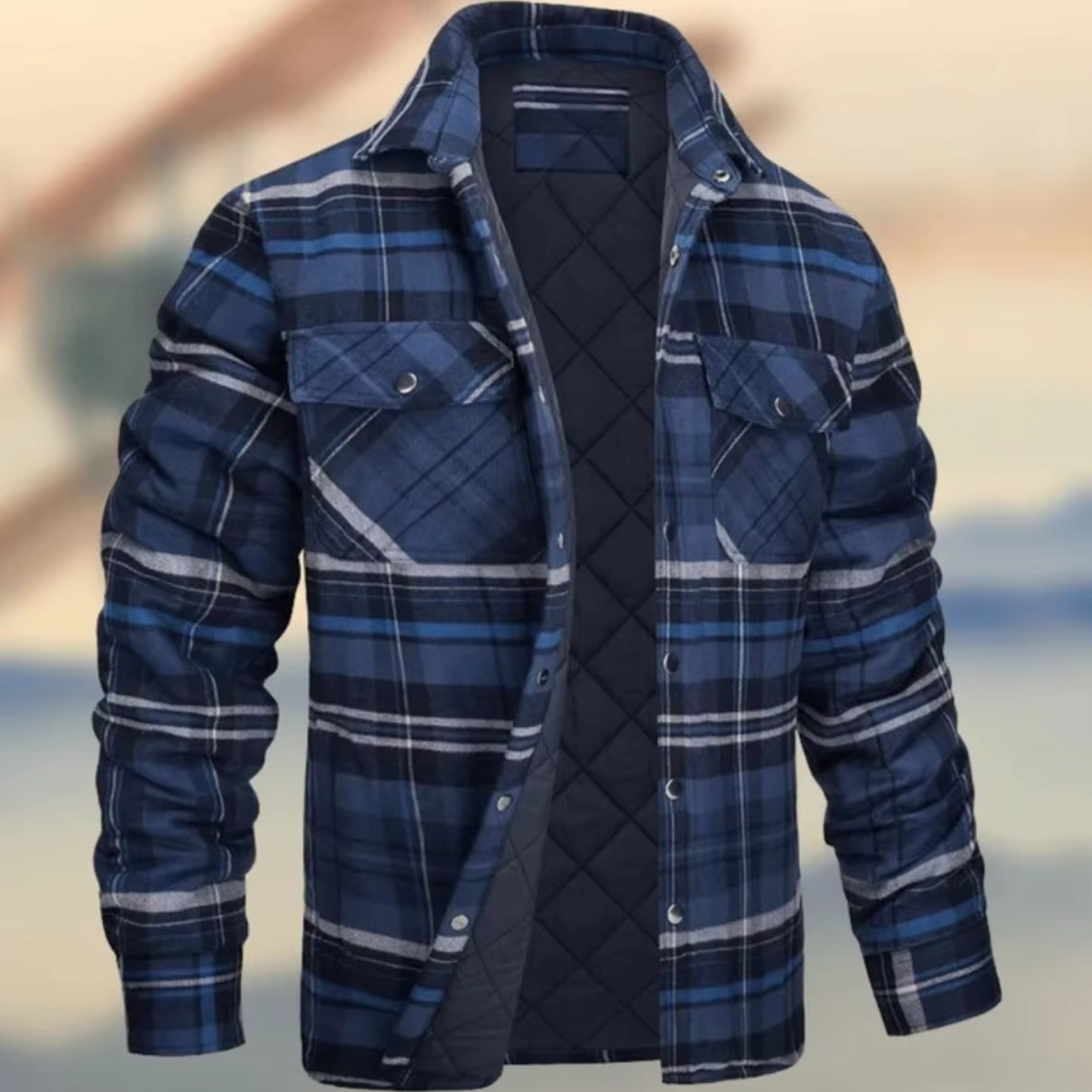 TrendAura Men's Thick Cotton Plaid Jacket Winter Warm Outerwear For Casual And Outdoor Wear