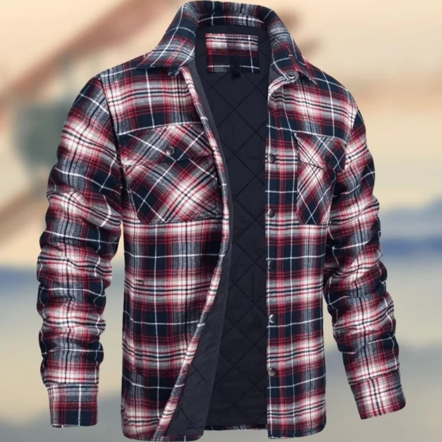 TrendAura Men's Thick Cotton Plaid Jacket Winter Warm Outerwear For Casual And Outdoor Wear