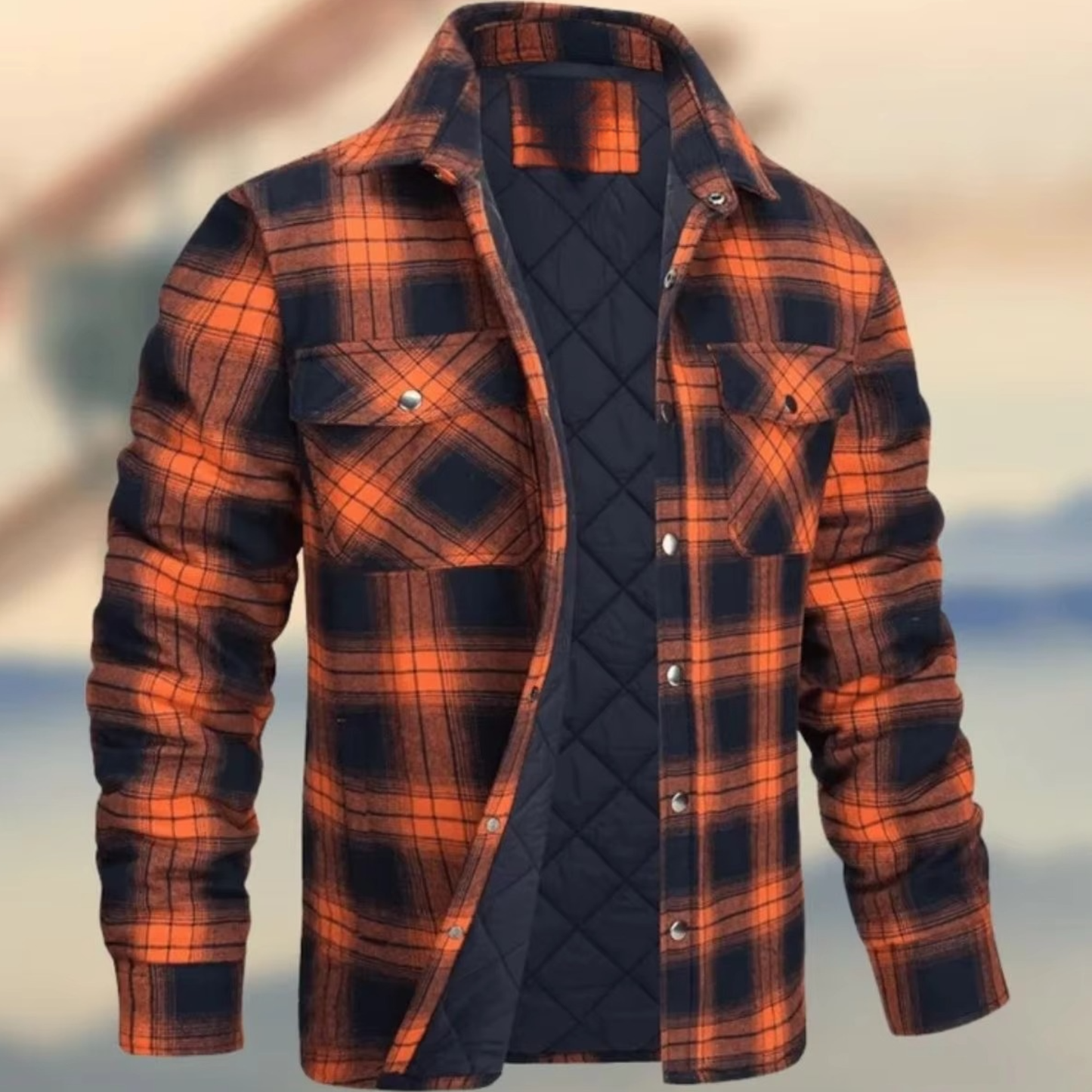 TrendAura Men's Thick Cotton Plaid Jacket Winter Warm Outerwear For Casual And Outdoor Wear