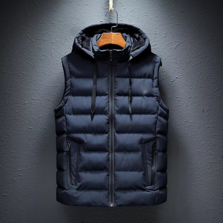 TrendAura Men's Hooded Sleeveless Cotton Padded Vest Casual Zipper Waistcoat Plus Size Up To 6XL