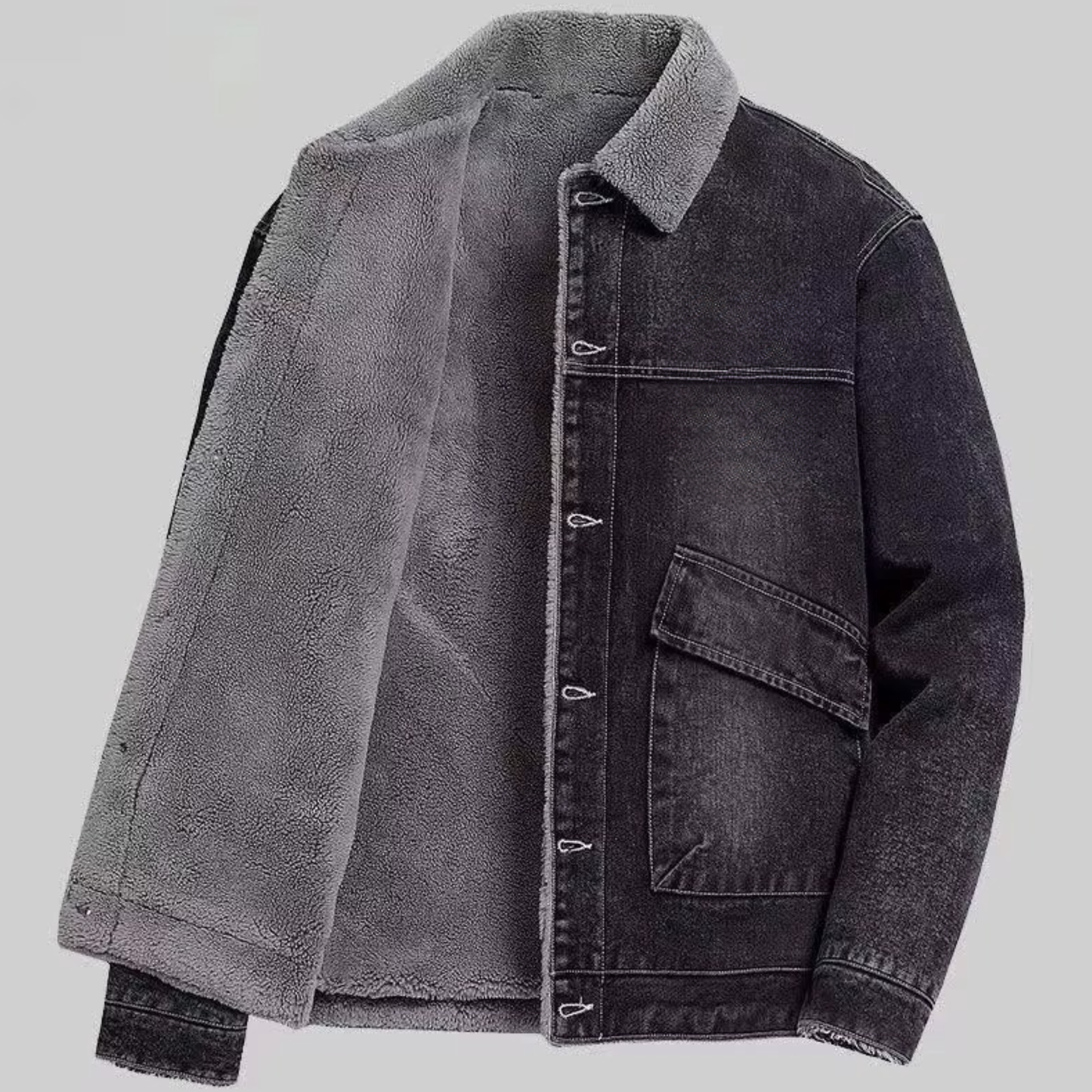 TrendAura Men's Fleece Lined Denim Jacket Warm Winter Coat For Casual Style Sizes M To 4XL
