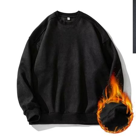 Men's Suede Oversized Sweatshirt Pullover by TrendAura for Fall and Winter Casual Comfort