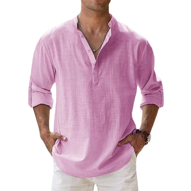 Zup Mens Linen Shirt Breathable Lightweight Comfort For Spring And Summer Stylish Relaxed Fit