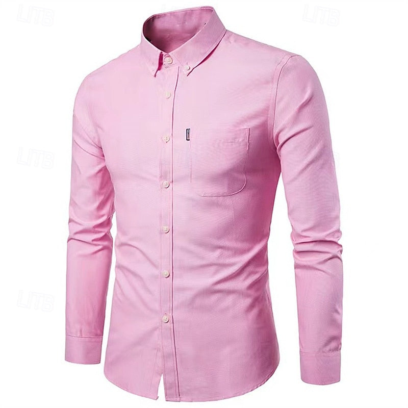James Men's Casual Button Down Shirt With Chest Pocket For Everyday Comfort By TrendAura