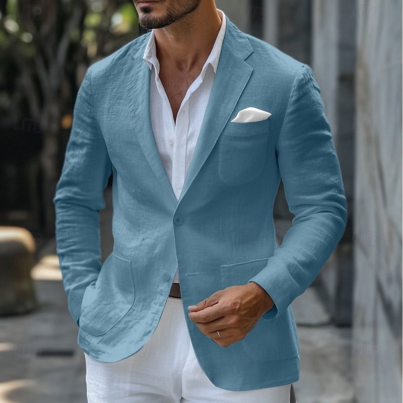 Summer linen blazer for men - Slim and lightweight fit