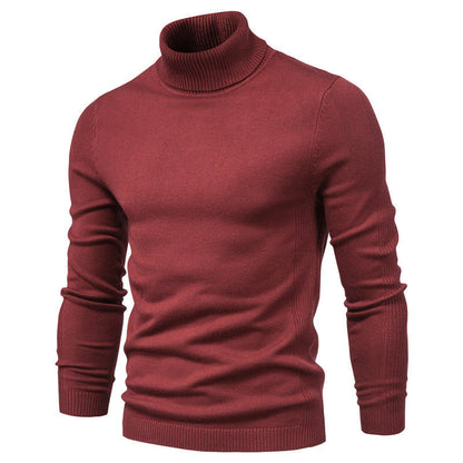 TrendAura Mens Cashmere Turtleneck Sweater Slim Fit Rib Knit Long Sleeve Warm And Stylish