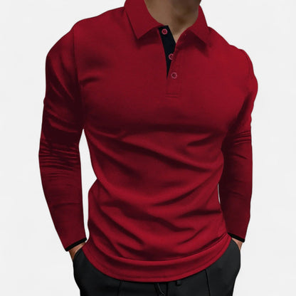 Ancienne Monde | Long Sleeve Polo for Men – Comfortable Elegance for Autumn and Business Casual