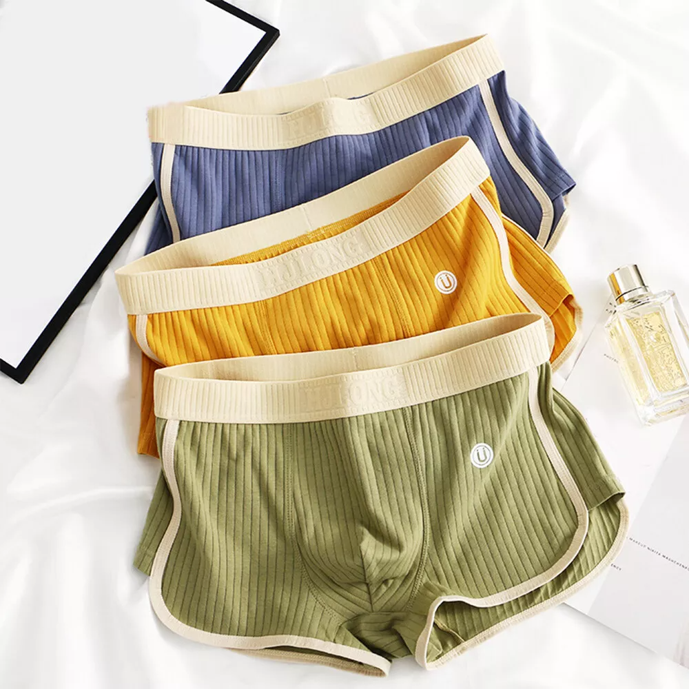 James Fitted Boxer Briefs Three Piece Set Ribbed Texture With Contrast Trim For Men