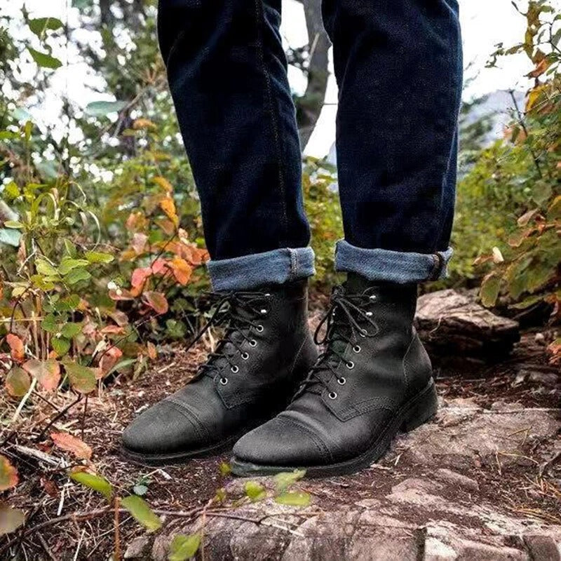 Mens Vintage Work Boots With All Day Comfort And Timeless Style For Modern Men Durable Construction And Lace Up