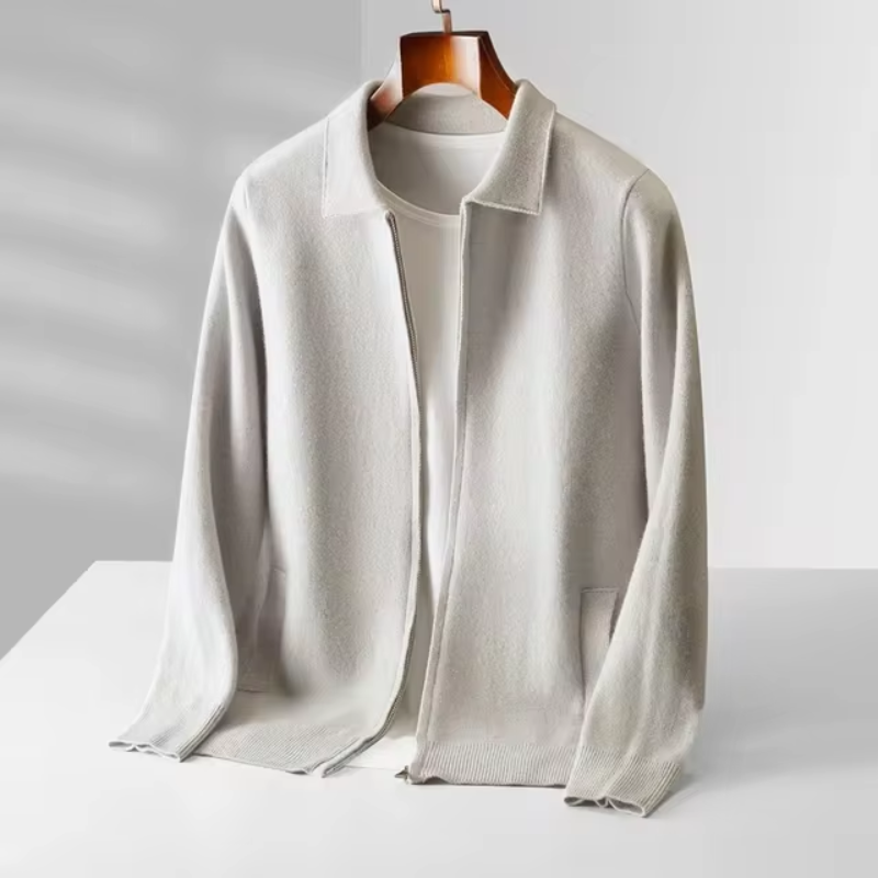 Men's Cashmere Vest Zip Front Regular Fit With Ribbed Edges Soft And Breathable Premium