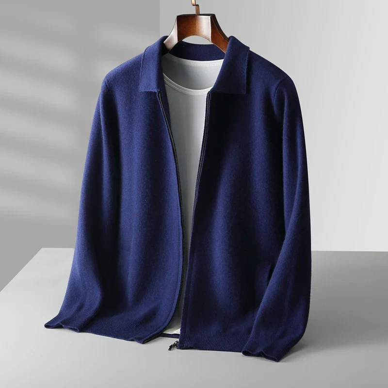 Men's Cashmere Vest Zip Front Regular Fit With Ribbed Edges Soft And Breathable Premium