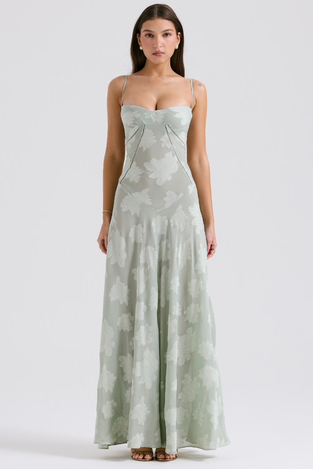 Long Lace Dress For Women With Floral Embroidery Timeless Black Evening Gown For Elegant Confident Look