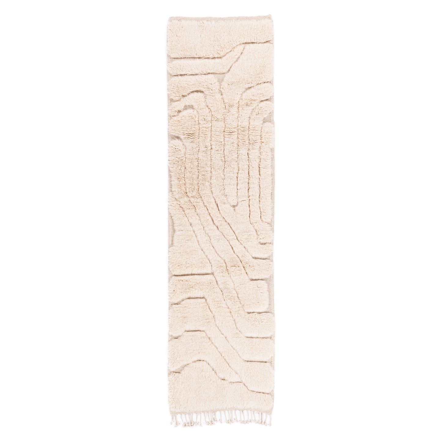Serene Elevation - Luxury Shag Moroccan Runner Rug - TrendAura