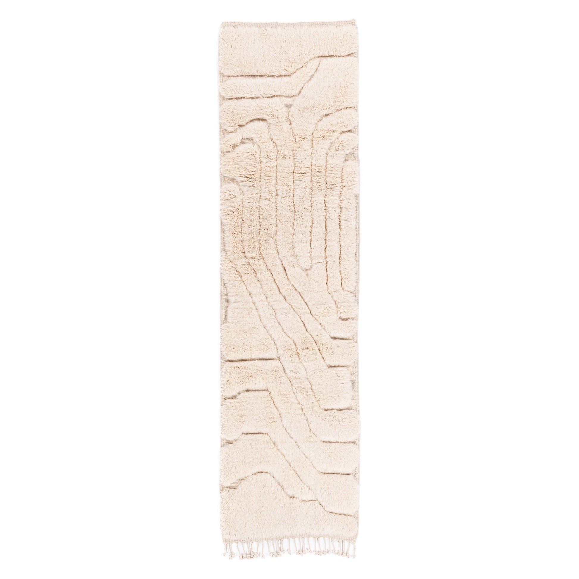 Serene Elevation - Luxury Shag Moroccan Runner Rug - TrendAura