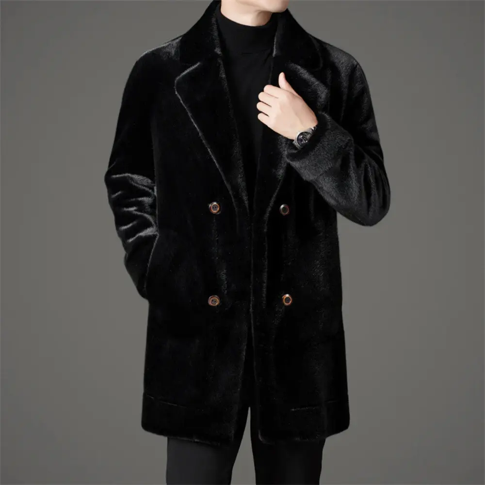 Julian Single-Breasted Faux Fur Coat