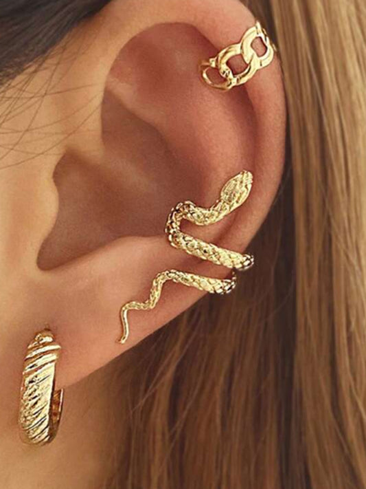 Single Snake-Shaped Ear Cuff - TrendAura