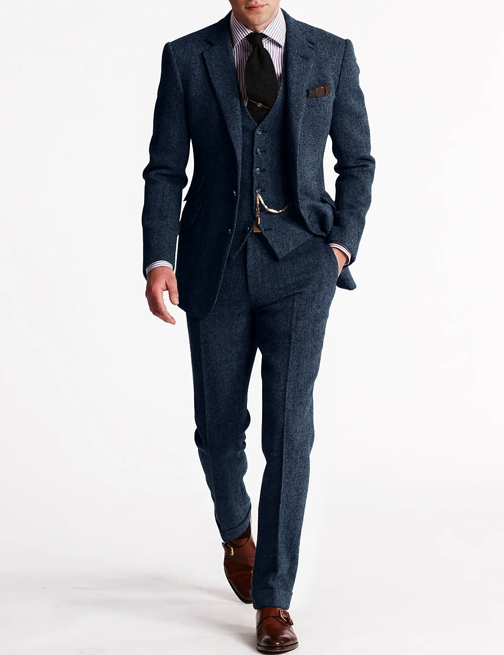 Jacob Three Piece Tweed Suit For Men Elegant Evening Wear With Guaranteed Comfortable Fit