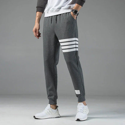 Nolan Striped Cotton Blend Jogger Sweatpants For Men With Side Stripes And Adjustable Drawstring Waist