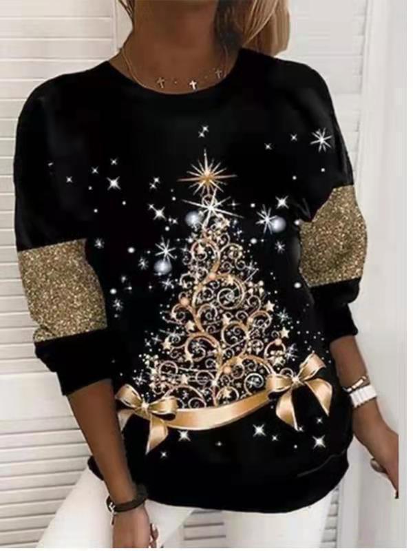 Women'S Christmas Tree Print Sweatshirt