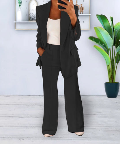Elegant Women's Business Blazer – Slim Fit Suit Jacket with Buttons for Office
