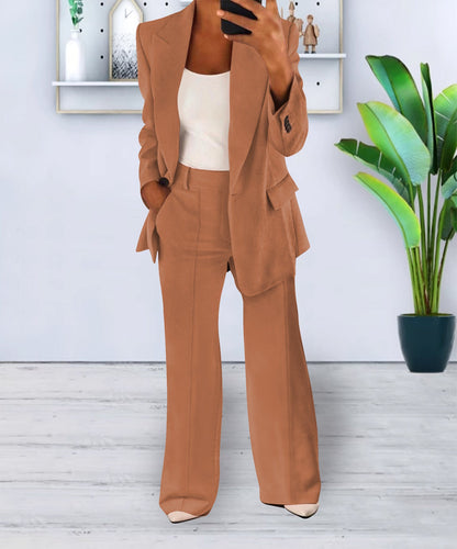 Elegant Women's Business Blazer – Slim Fit Suit Jacket with Buttons for Office