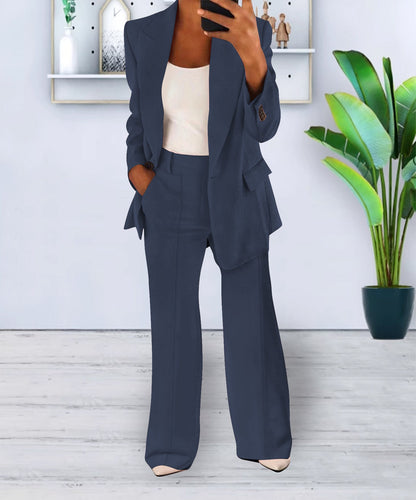 Elegant Women's Business Blazer – Slim Fit Suit Jacket with Buttons for Office