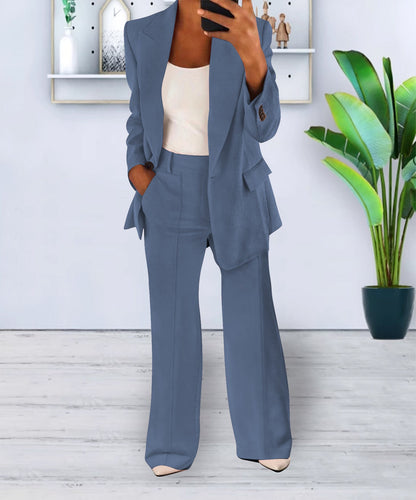 Elegant Women's Business Blazer – Slim Fit Suit Jacket with Buttons for Office