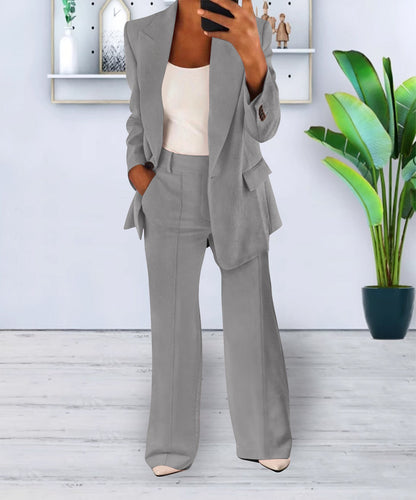 Elegant Women's Business Blazer – Slim Fit Suit Jacket with Buttons for Office