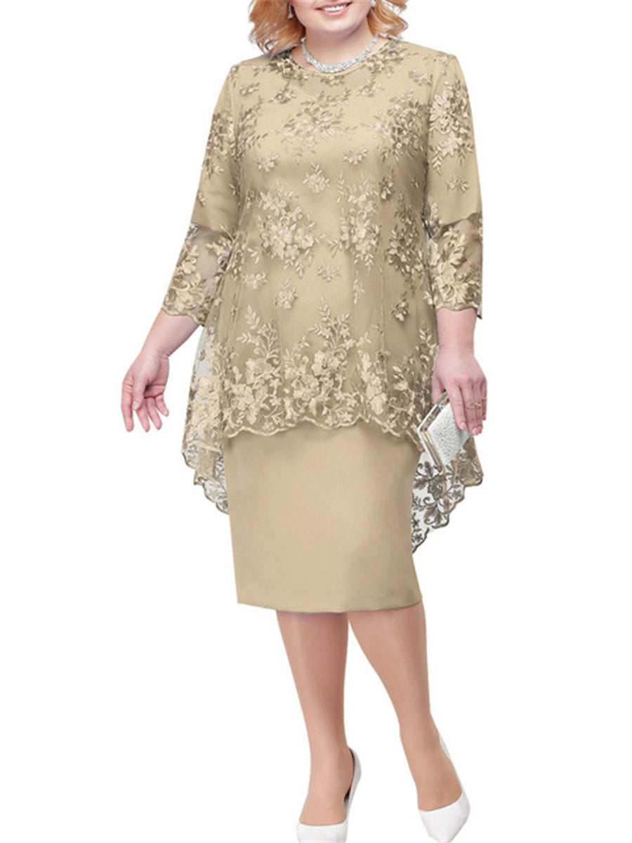 Embroidered Commuter Slim Dress For Women Elegant Office Ready Workwear With All Day Comfort