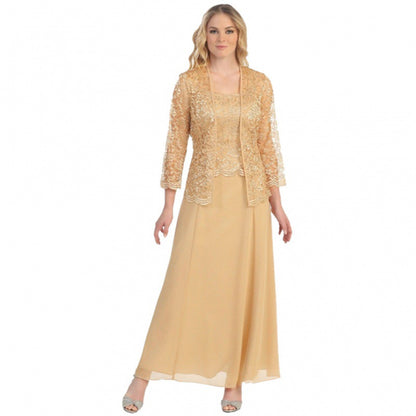 Elegant Lace Cardigan Chiffon Dress For Women With Lightweight Sheer Overlay And Flattering Fit
