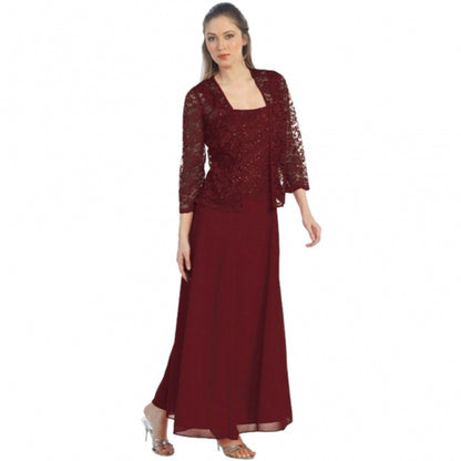 Elegant Lace Cardigan Chiffon Dress For Women With Lightweight Sheer Overlay And Flattering Fit