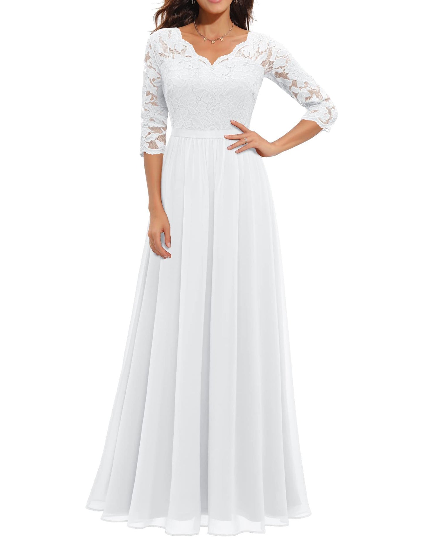 Lace Stitching Maxi Dress For Women Elegant Flowing Silhouette With Delicate Detailing