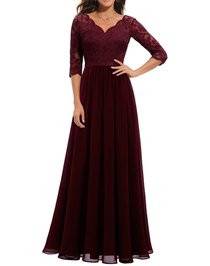 Lace Stitching Maxi Dress For Women Elegant Flowing Silhouette With Delicate Detailing