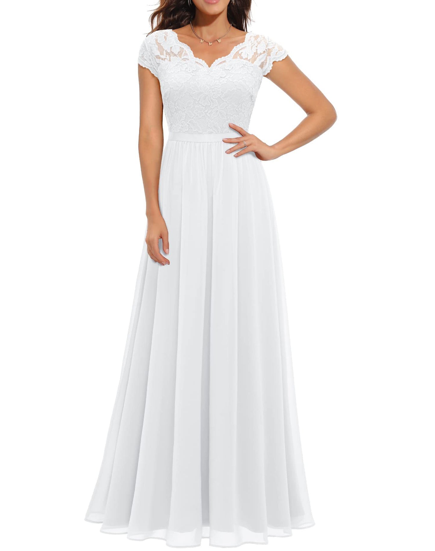 Lace Stitching Maxi Dress For Women Elegant Flowing Silhouette With Delicate Detailing