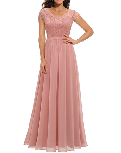 Lace Stitching Maxi Dress For Women Elegant Flowing Silhouette With Delicate Detailing