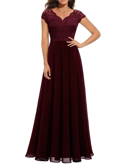 Lace Stitching Maxi Dress For Women Elegant Flowing Silhouette With Delicate Detailing