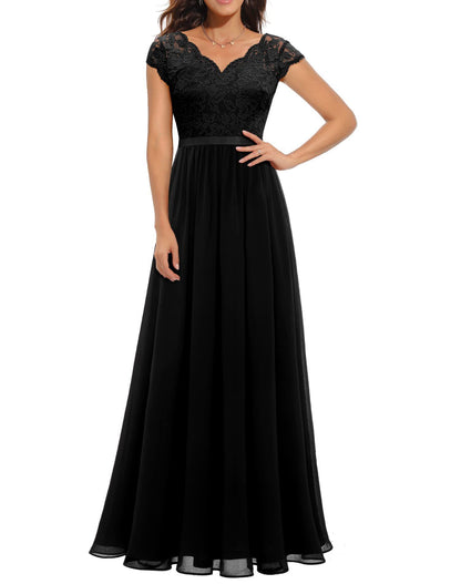 Lace Stitching Maxi Dress For Women Elegant Flowing Silhouette With Delicate Detailing